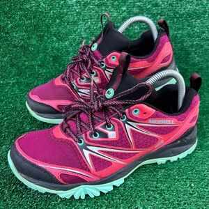 Merrell Capra Bolt Waterproof Hiking Shoes Fuchsia Berry Mint Women 8.5 J35464
